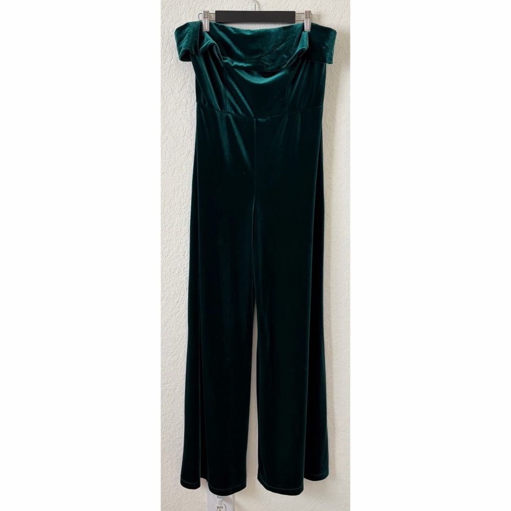 Anthropologie Corey Lynn Calter Green Velvet Jumpsuit Size Small Petite - Picture 4 of 8